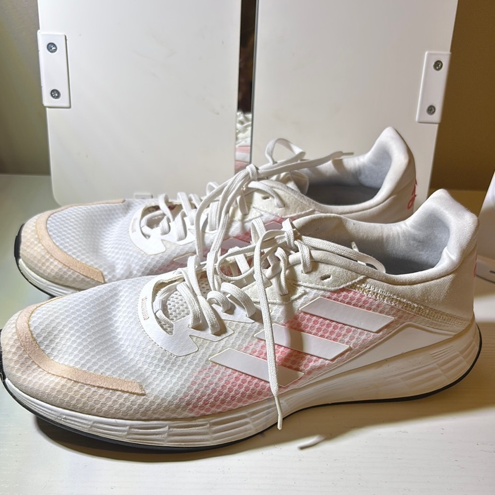 Adidas Women's White and Pink Athletic Shoes